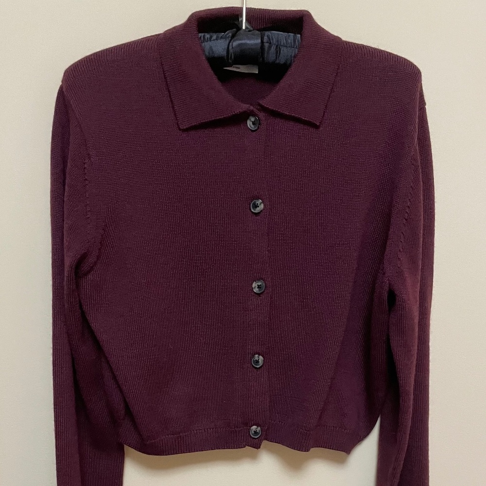 Aritzia Wilfred Cropped Nextdoor Sweater in Spiced Burgundy.  S-M  nwot